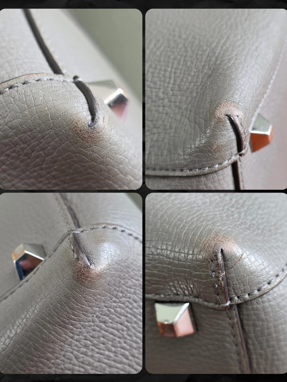 MCM Sarah Hobo Gray Pebbled Leather Shoulder Bag COA
